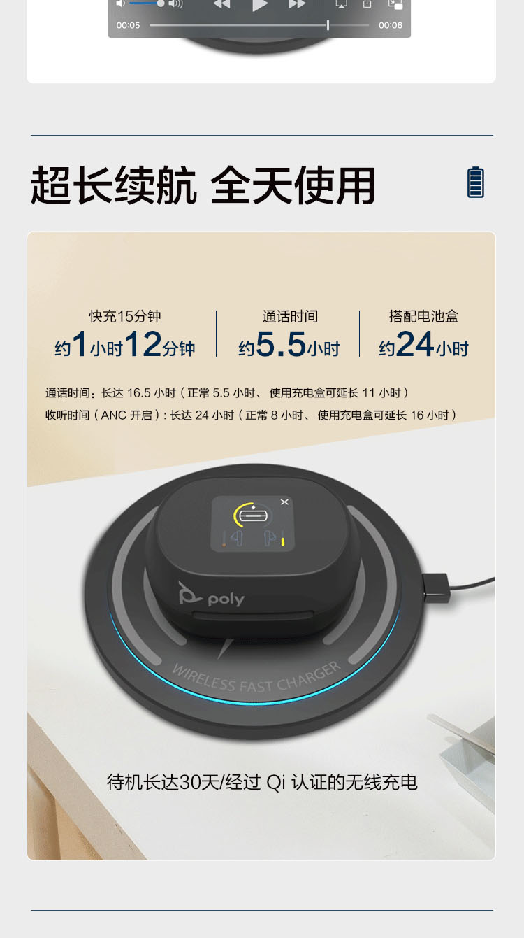 Poly Voyager Free 60入耳式蓝牙耳机 Poly Voyager Free 60入耳式蓝牙耳机