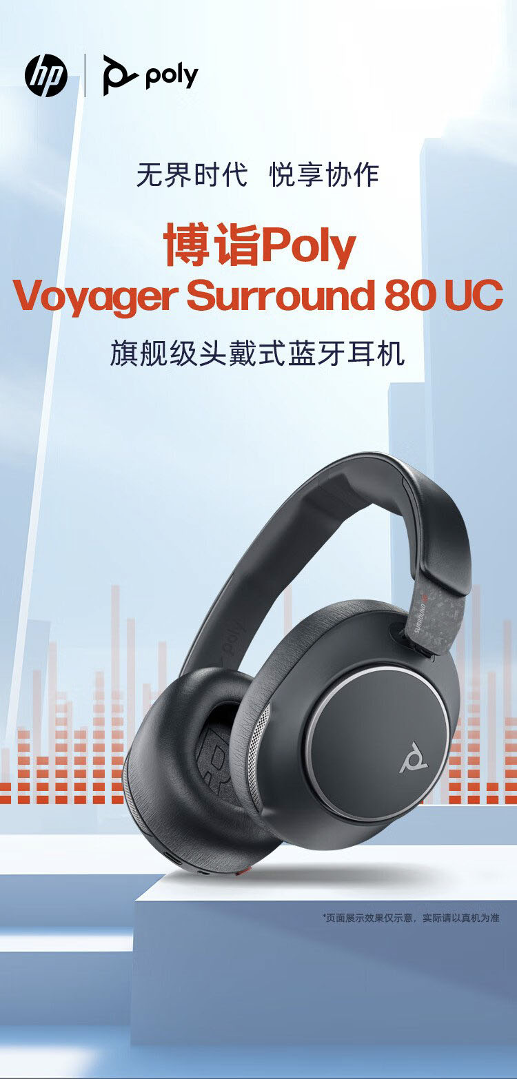 Poly Voyager Surround 80UC头戴式蓝牙耳机 Poly Voyager Surround 80UC头戴式蓝牙耳机
